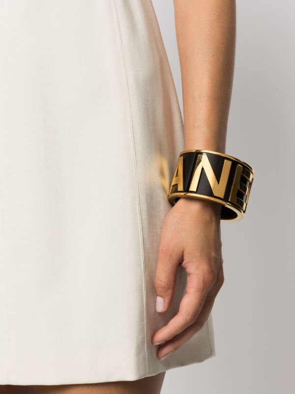 CHANEL Pre-Owned 1984-1990 ロゴ バングルブレスレット | ゴールド