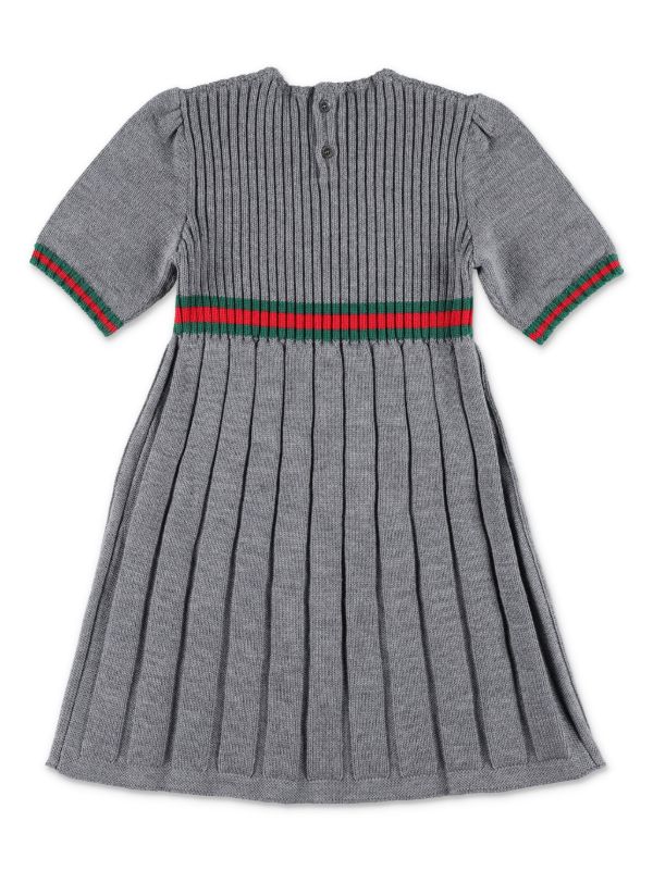 Gucci Kids リブニット ワンピース | グレー | FARFETCH JP