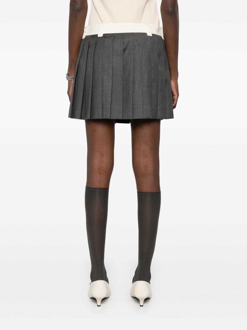 Miu Miu Pleated Mini Skirt | Grey | FARFETCH