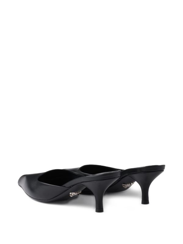 Prada Leather Mules | Black | FARFETCH