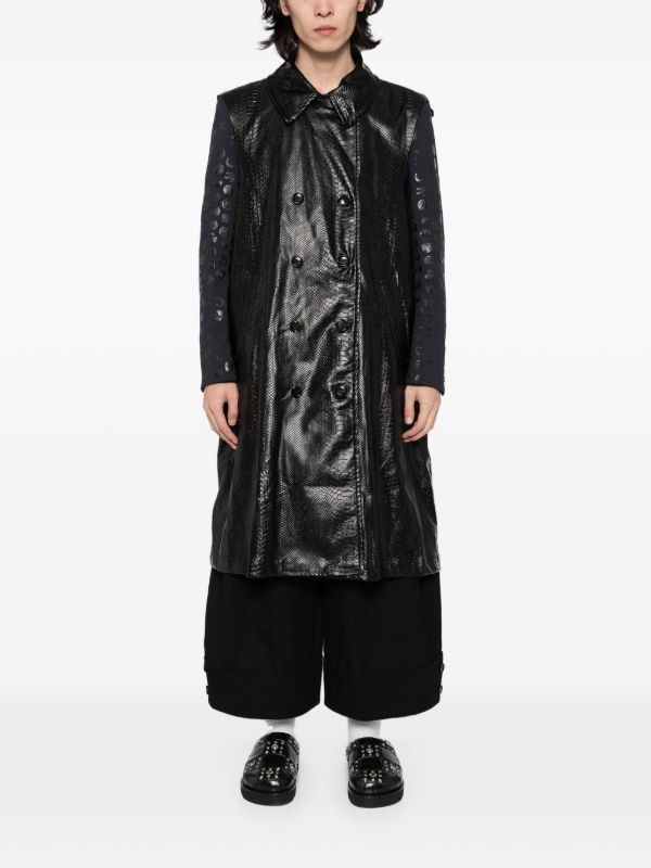 Comme Des Garçons Homme Plus Leather Coat | Black | FARFETCH