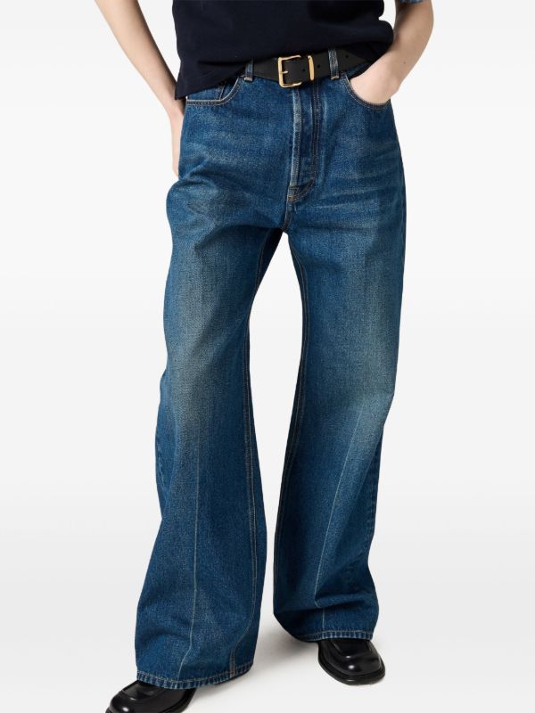 Miu Miu ロゴ ジーンズ | ブルー | FARFETCH JP