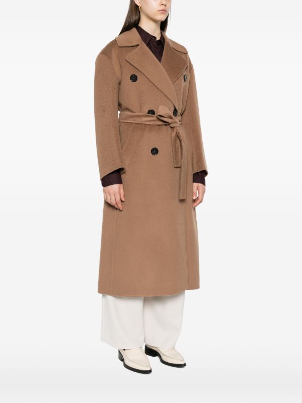 S Max Mara ベルテッド ダブルコート | ブラウン | FARFETCH JP