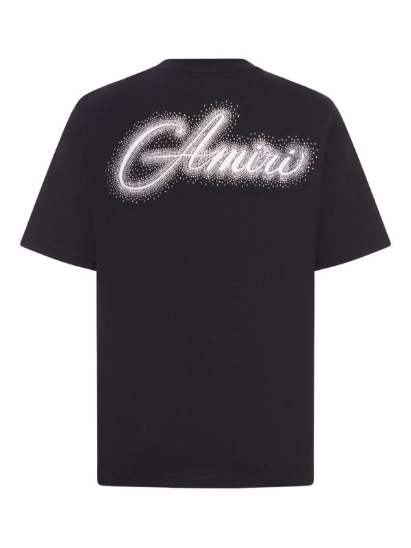 AMIRI crystal-embellishment Cotton T-shirt | Black | FARFETCH