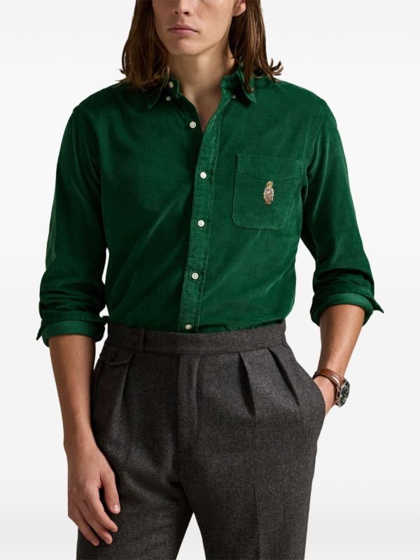Polo Ralph Lauren Polo Bear Corduroy Shirt | Green | FARFETCH