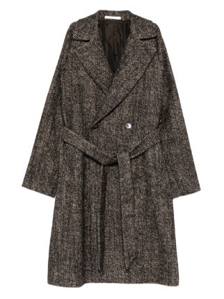 Tagliatore ヘリンボーン ベルテッドコート | ブラウン | FARFETCH JP