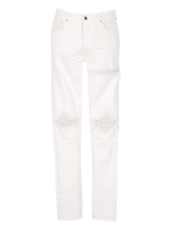 AMIRI ダメージ ジーンズ | ホワイト | FARFETCH JP