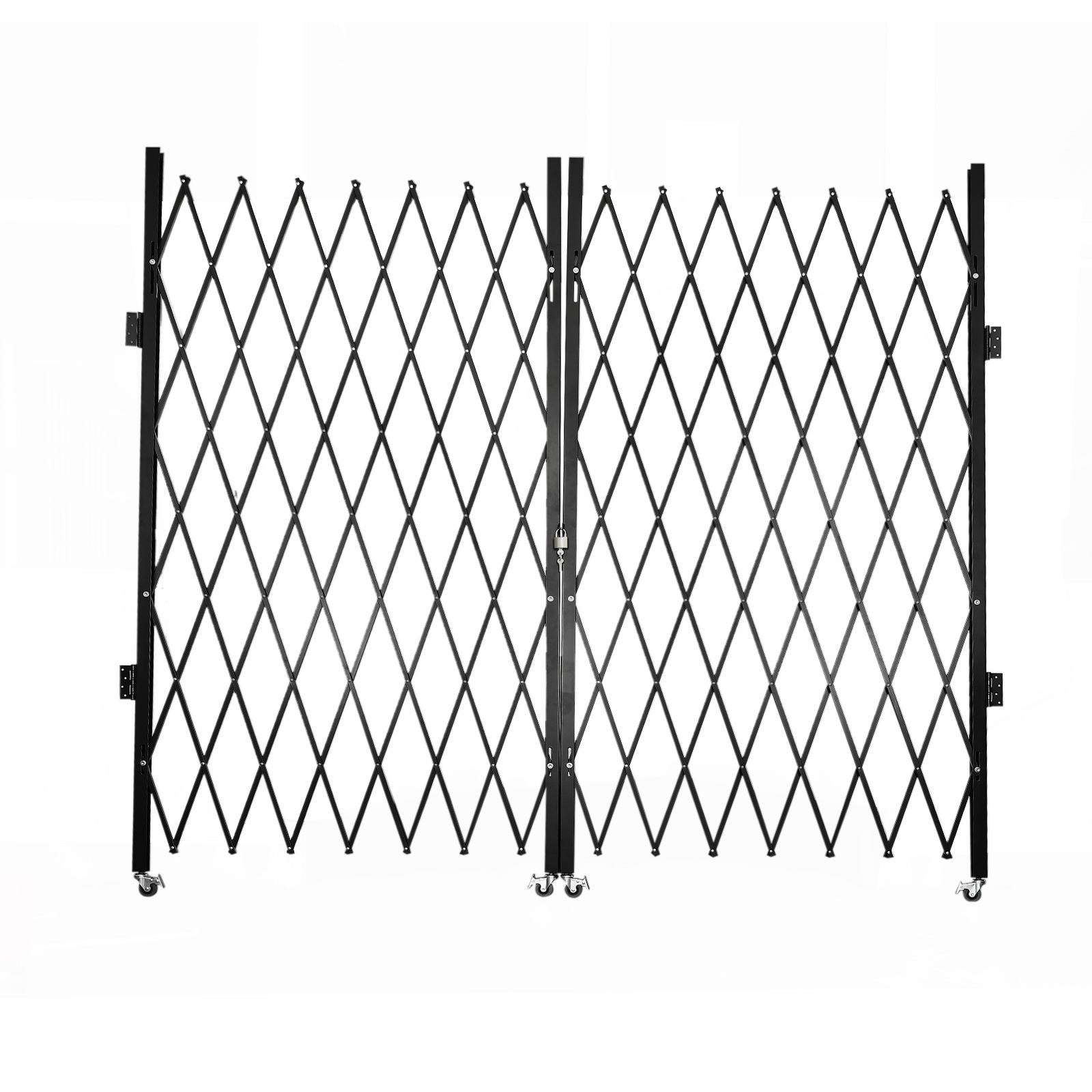 Double Folding Security Gate, 6-1/2' H x 12' W Folding Door Gate