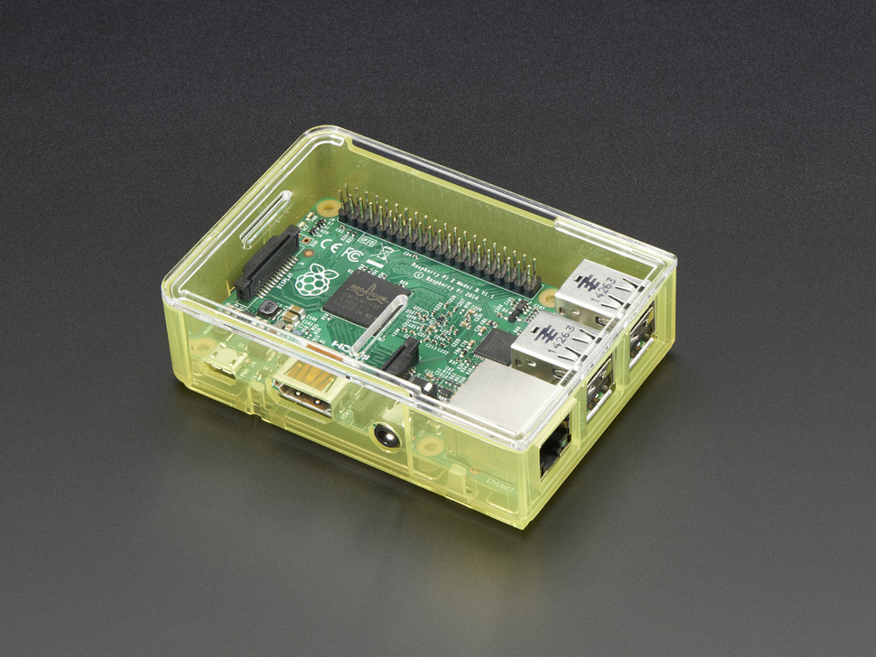 Pi Model B+ / Pi 2 / Pi 3 Case Base - Yellow : Adafruit Industries