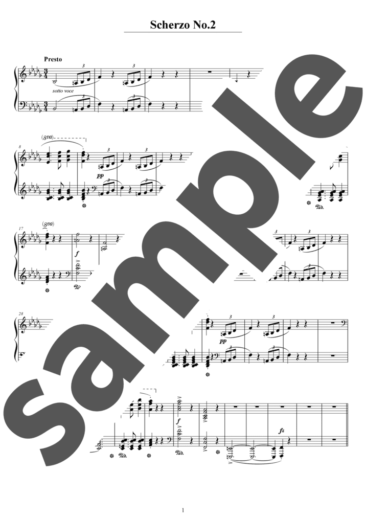 ピアノ楽譜】ノクターン第3番 ロ長調 / F.Chopin（ソロ / 上級）