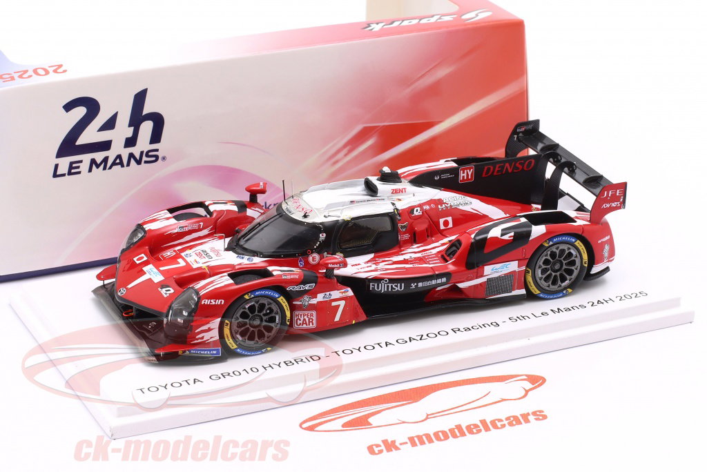 Spark 1:43 Toyota GR010 Hybrid #7 5th 24h LeMans 2025 Toyota Gazoo