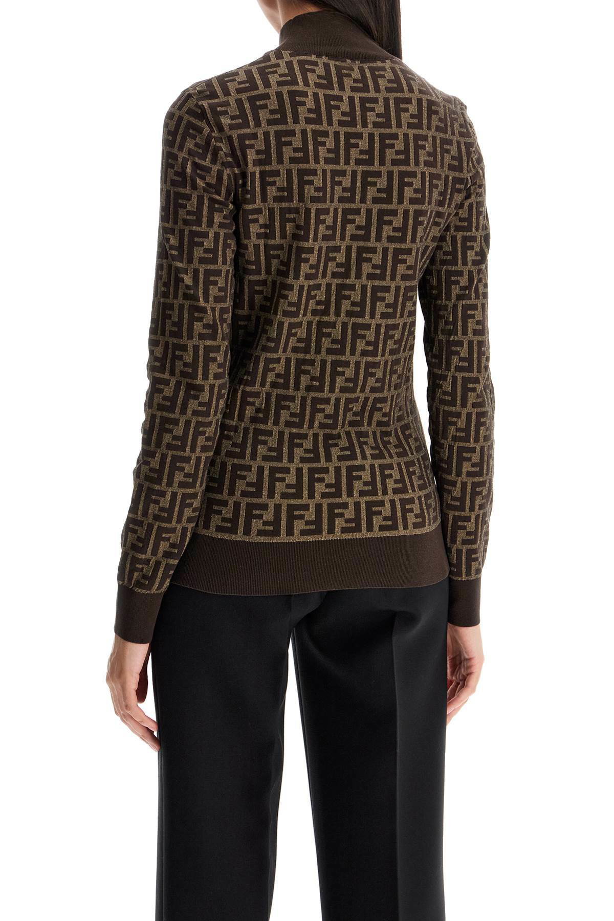 FENDI 'long-sleeved knit top with Brown Fendi