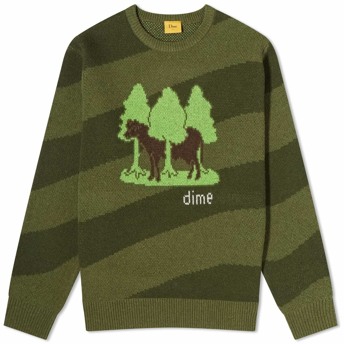 Dime Men's Bovine Wool Crew Knit in Army Dime