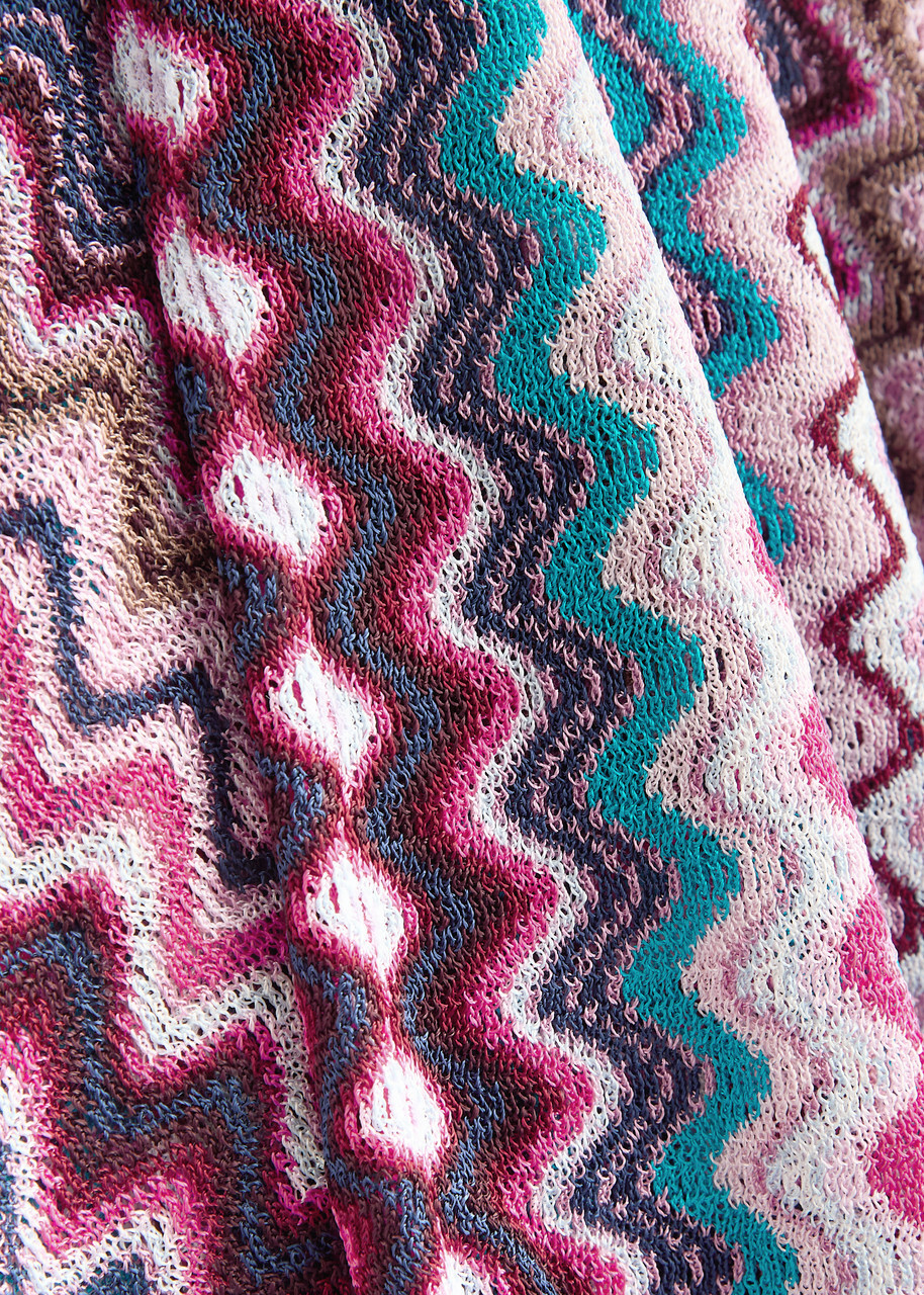 Missoni Zigzag-intarsia Fine-knit Poncho - Pink - One Size Missoni