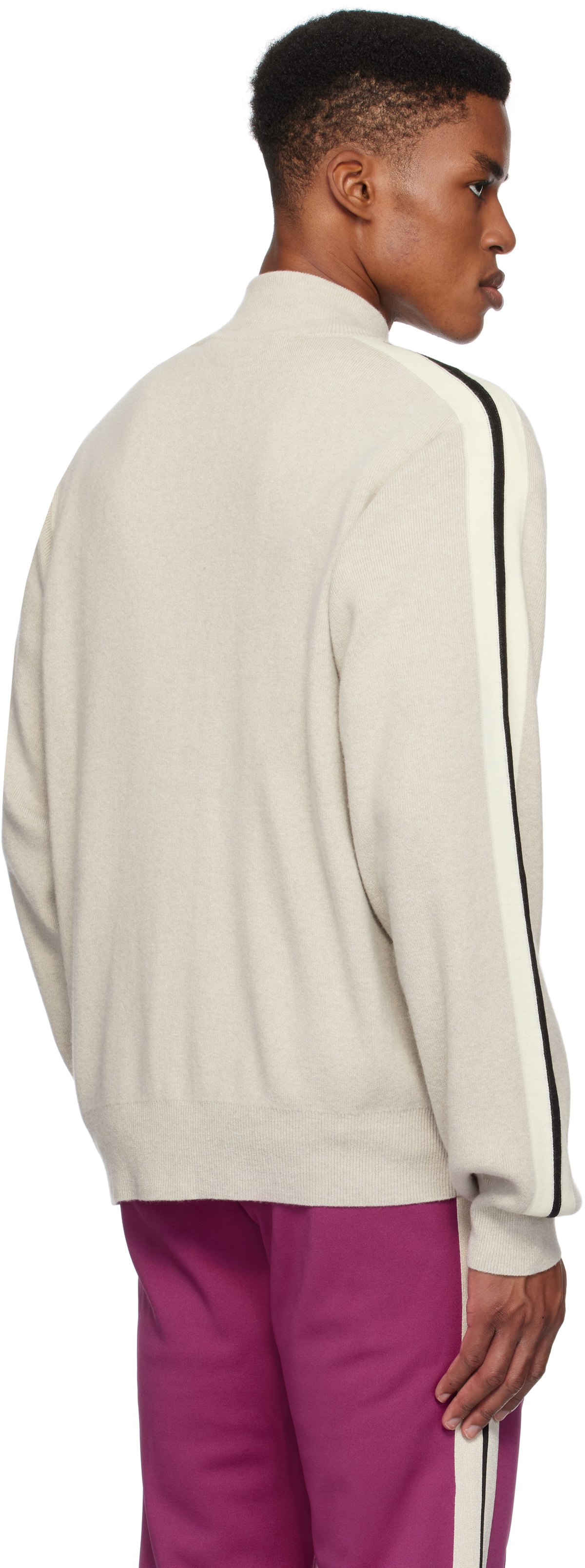 Palm Angels Beige Wool & Cashmere Track Jacket Palm Angels