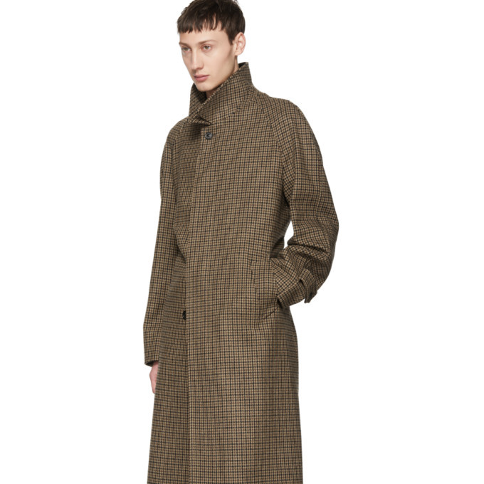 Maison Margiela Brown Houndstooth Top Coat Maison Margiela
