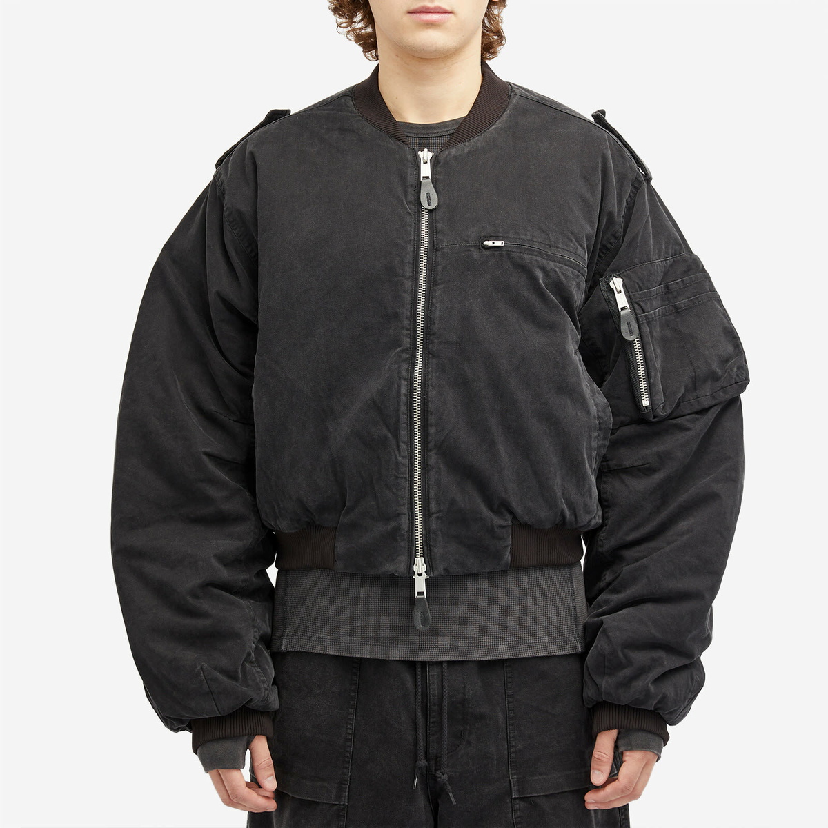 Entire Studios Men's A-4 Bomber Jacket in Iron Entire Studios