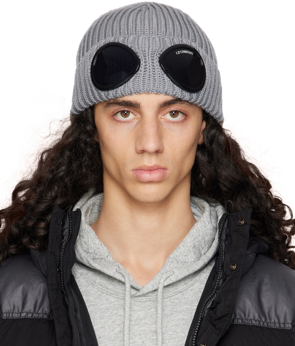 C.P. Company Gray Goggle Beanie C.P. Company