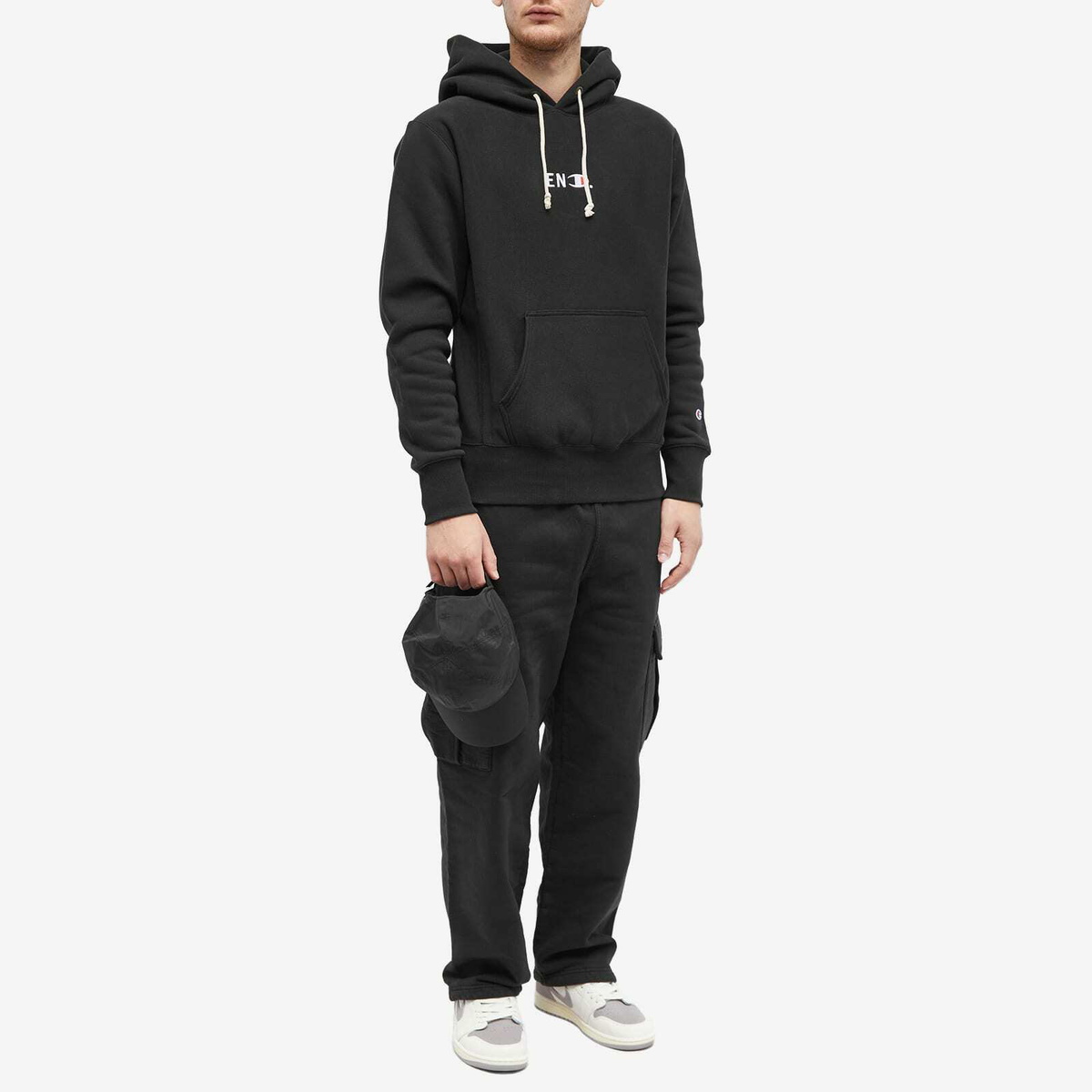 END. x Champion Reverse Weave Hoodie in Black Champion Reverse Weave