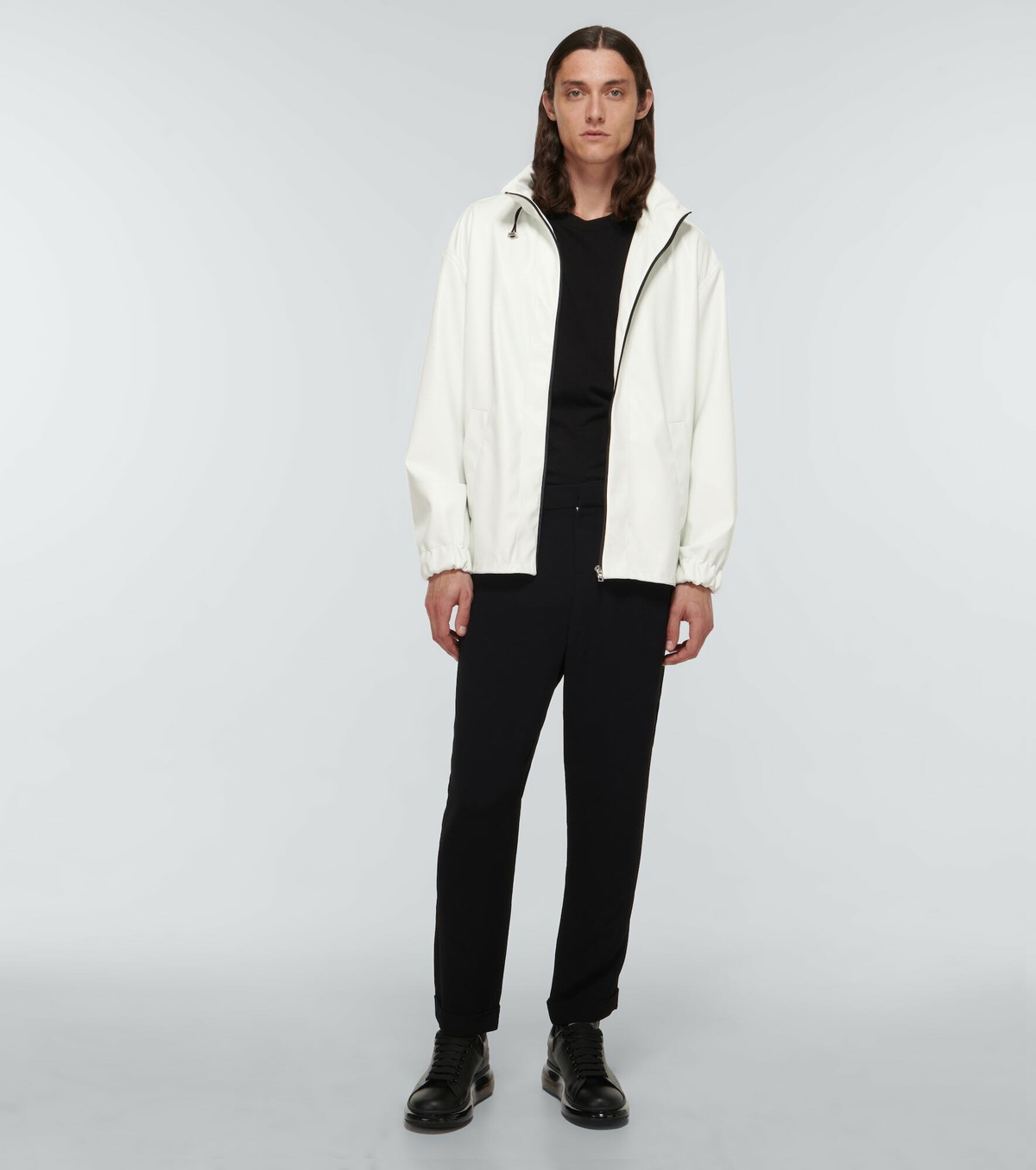 Balmain - Logo faux leather bomber jacket Balmain