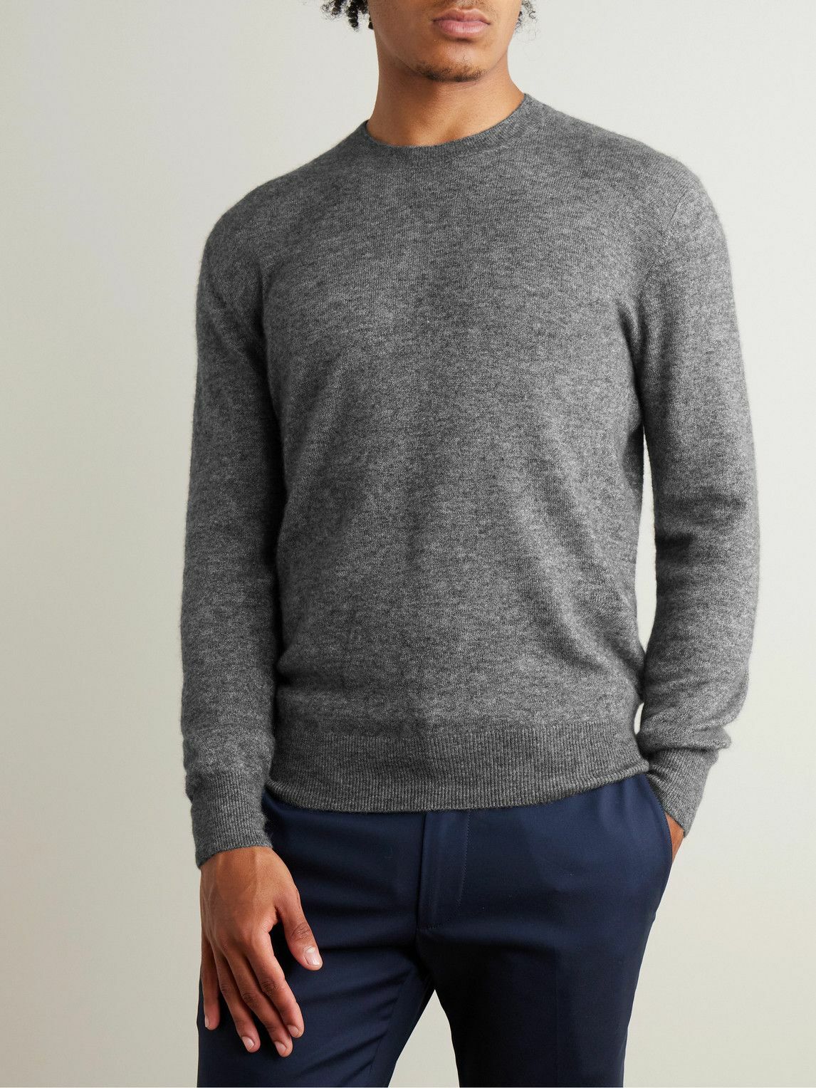 Loro Piana - Brushed Cashmere and Silk-Blend Sweater - Gray Loro Piana