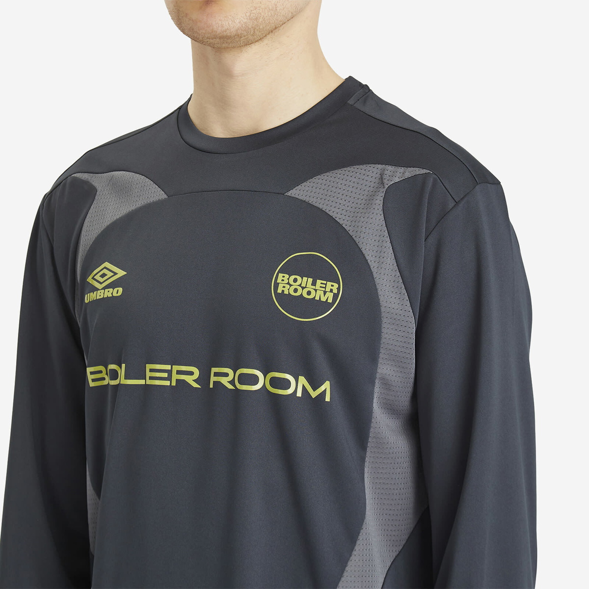 Boiler Room Men's x Umbro Long Sleeve Football Shirt in Blue