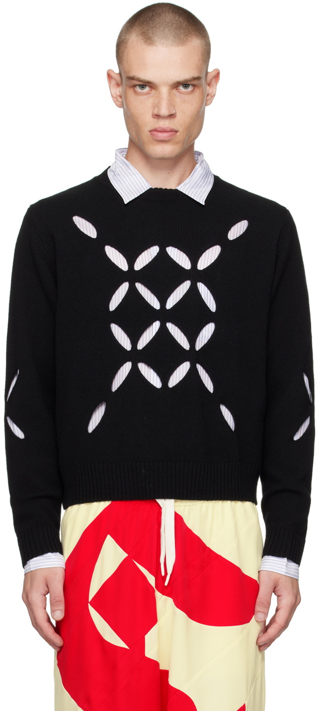 Stefan Cooke Black Slashed Sweater Stefan Cooke