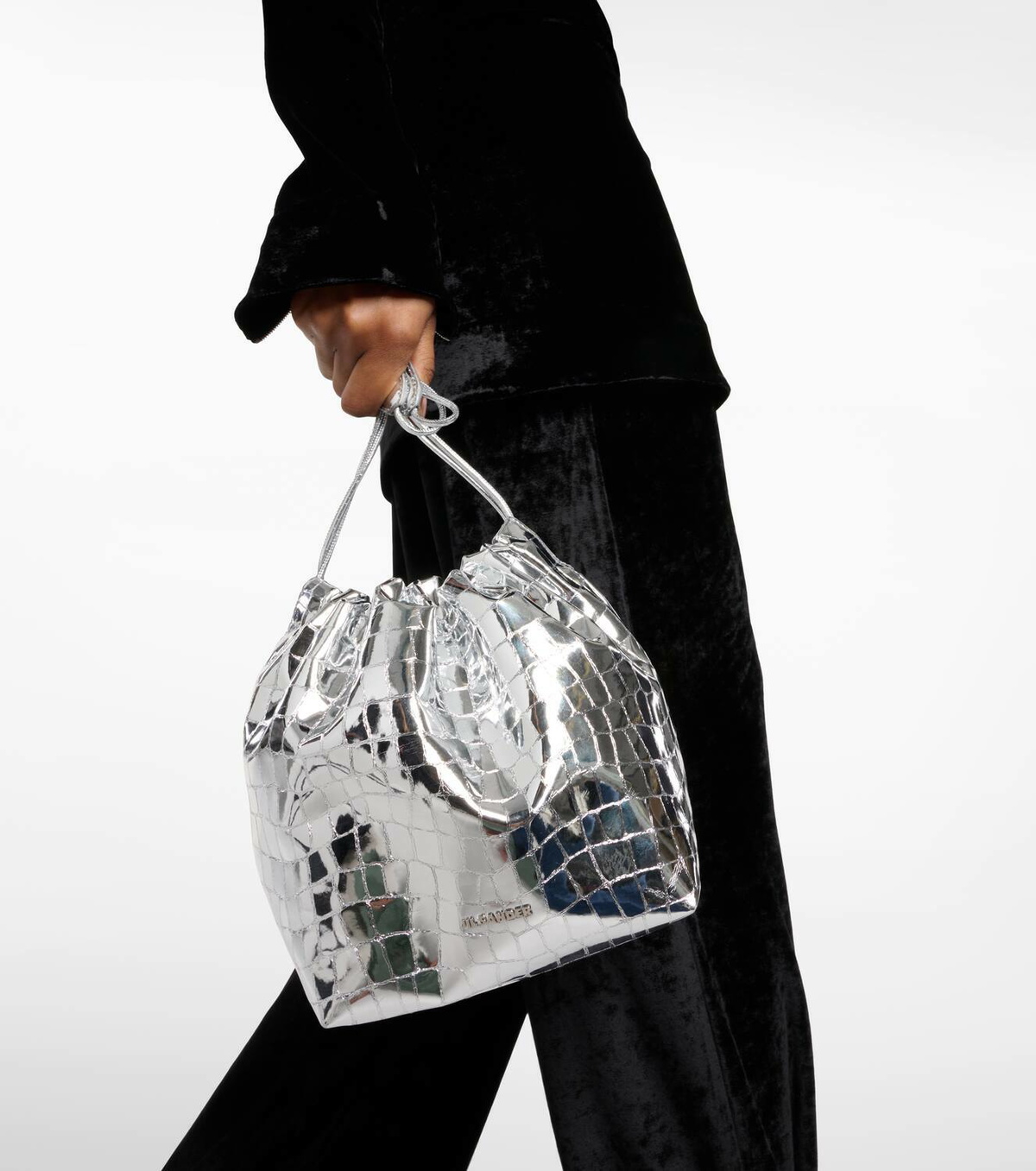 Jil Sander Dumpling metallic leather crossbody bag Jil Sander