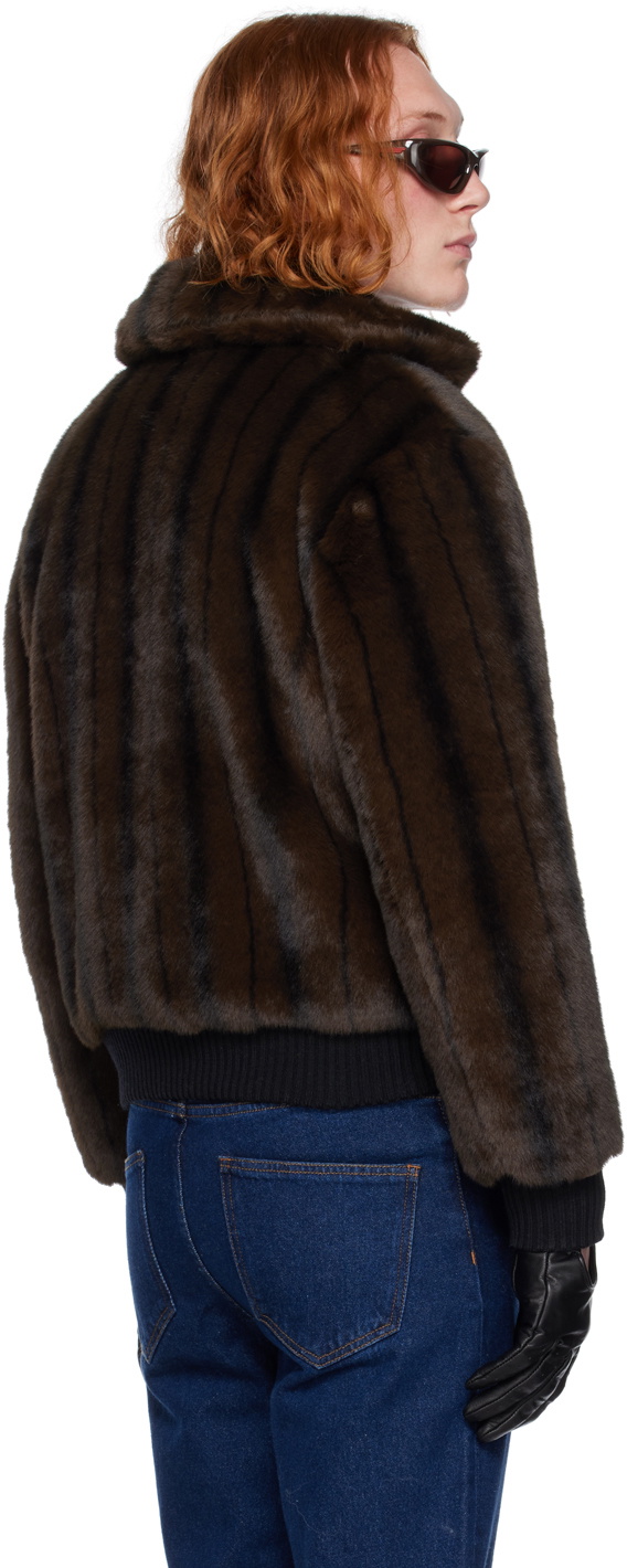 Ernest W. Baker Brown Zip Faux-Fur Jacket Ernest W. Baker