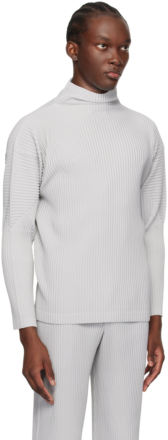 HOMME PLISSÉ ISSEY MIYAKE Gray Basics Turtleneck Homme Plisse
