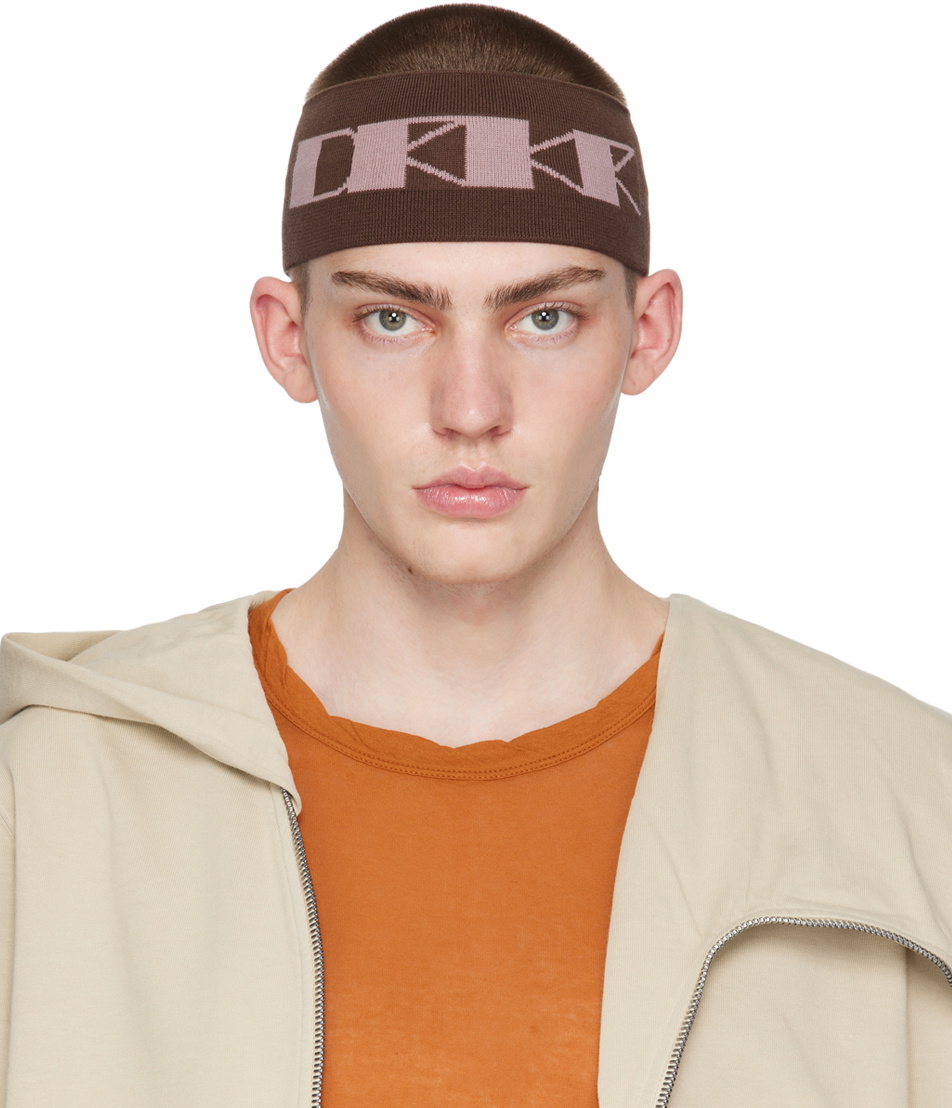 Rick Owens DRKSHDW Brown 'DRKR' Headband Rick Owens Drkshdw