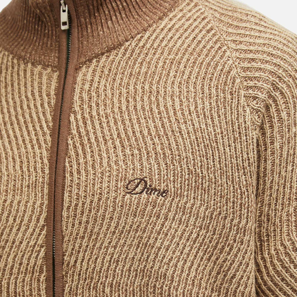 Dime Men's Double Zip Knit in Camel Dime