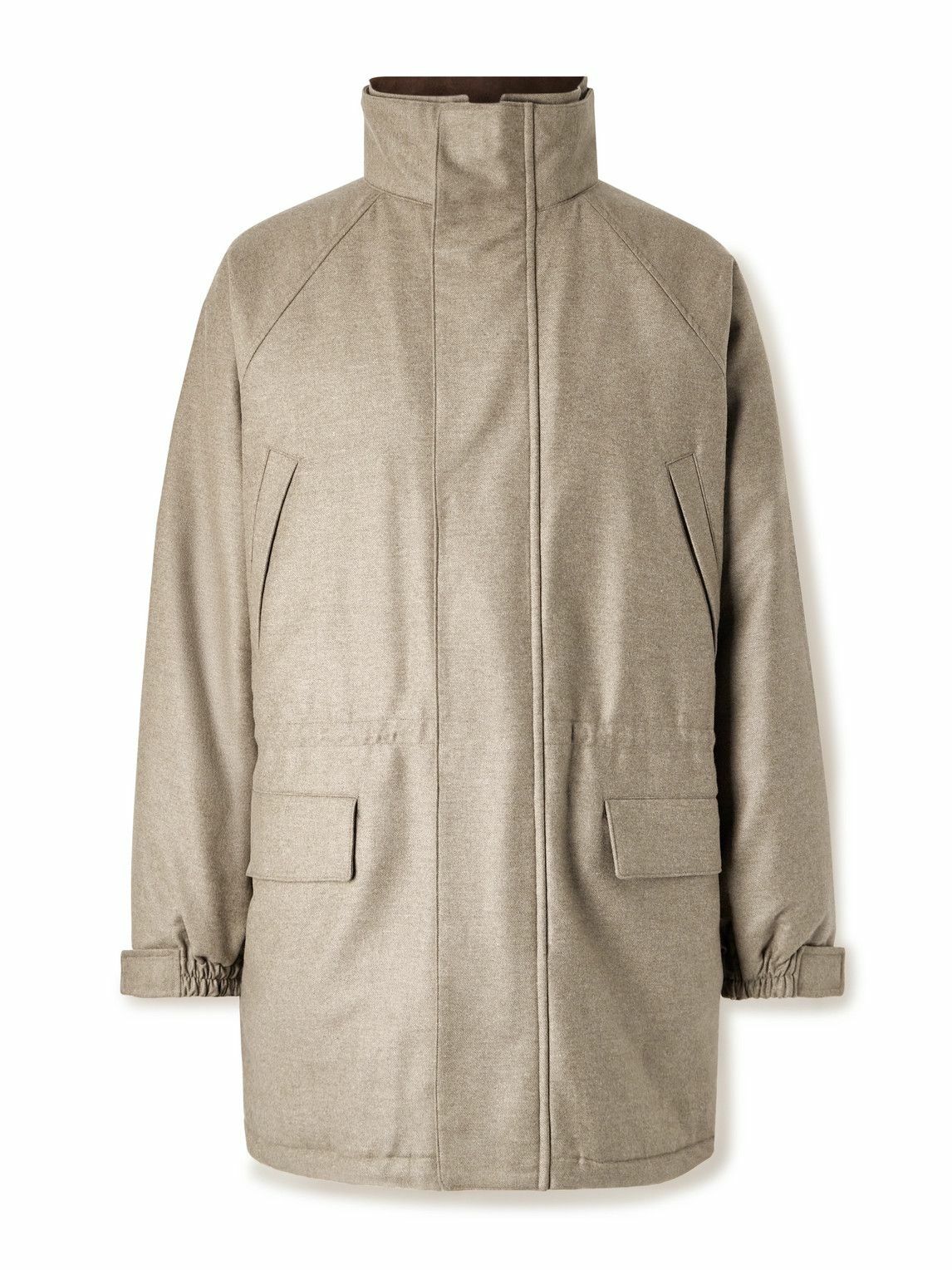 Auralee - Oversized Padded Wool Coat - Brown Auralee