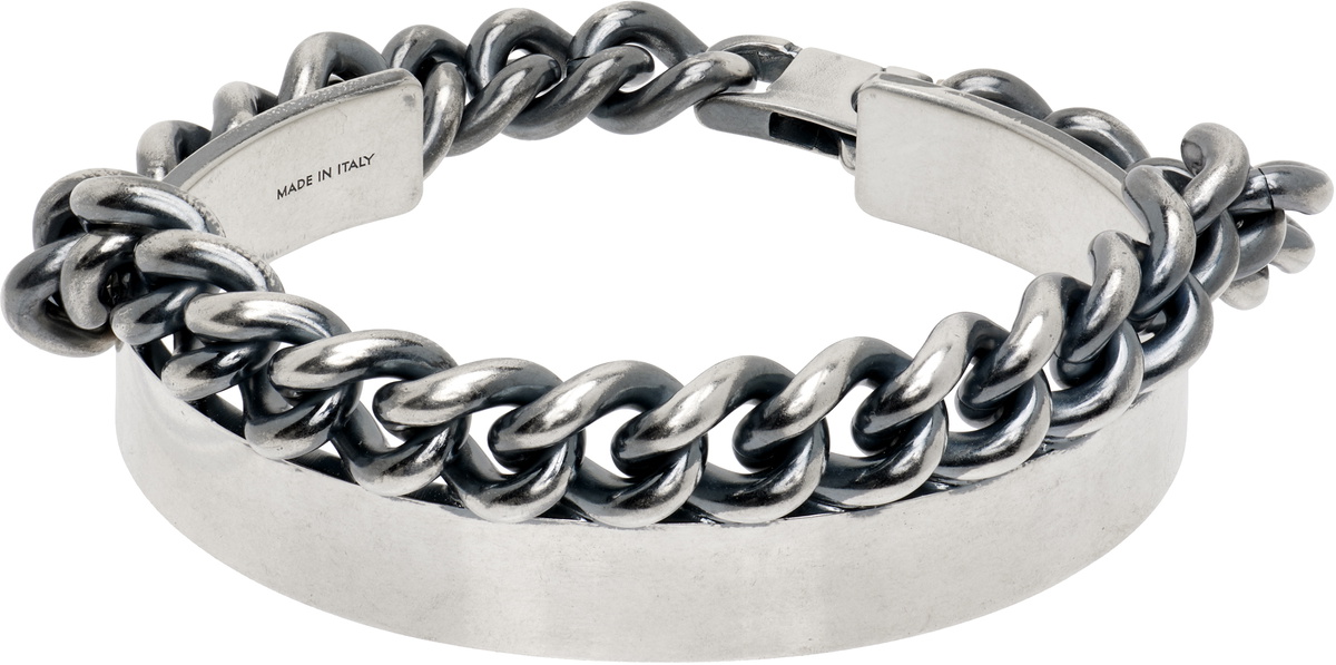 MM6 Maison Margiela Silver & White Chain Bracelet MM6 Maison Margiela