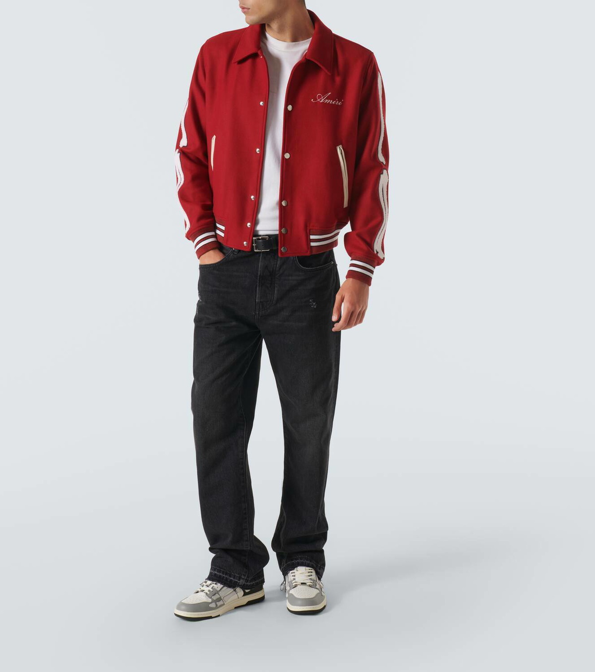 Amiri Bones wool-blend varsity jacket Amiri