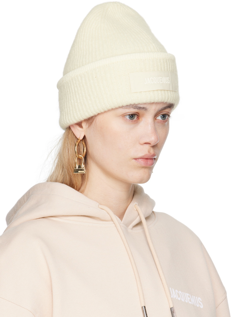 JACQUEMUS Off-White 'Le bonnet Gros Grain' Beanie Jacquemus