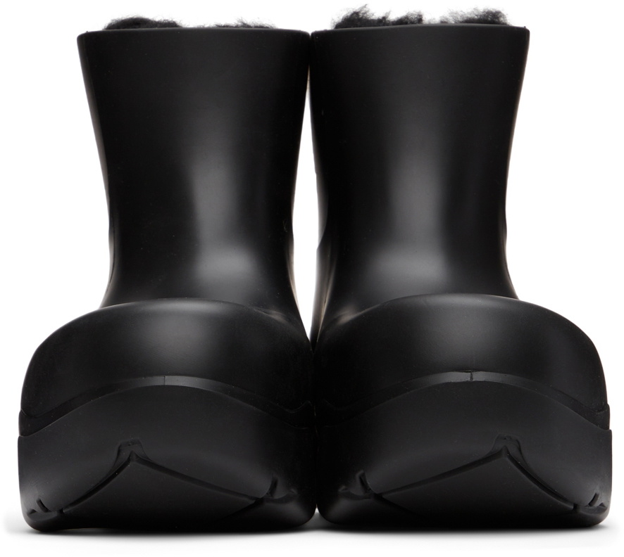 Bottega Veneta Black Shearling Puddle Boots Bottega Veneta