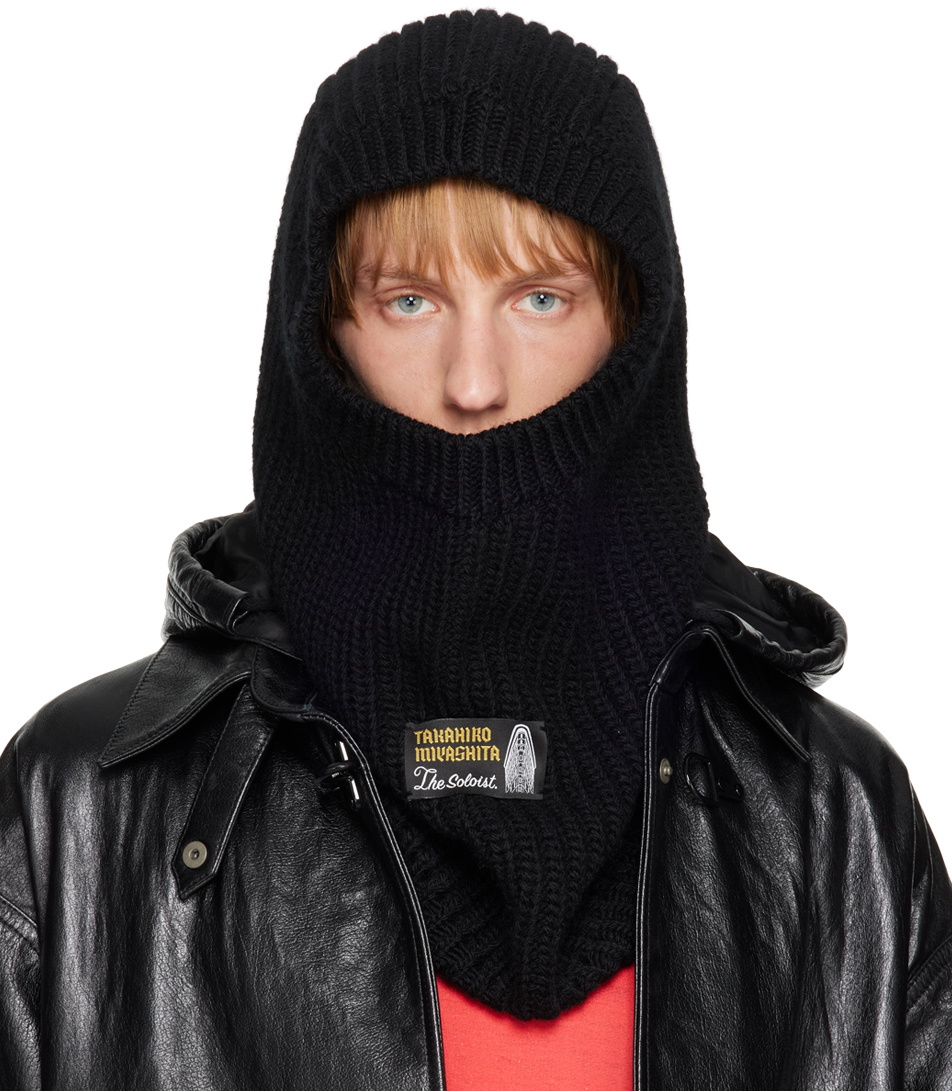 TAKAHIROMIYASHITA TheSoloist. Black Aran Pattern Balaclava