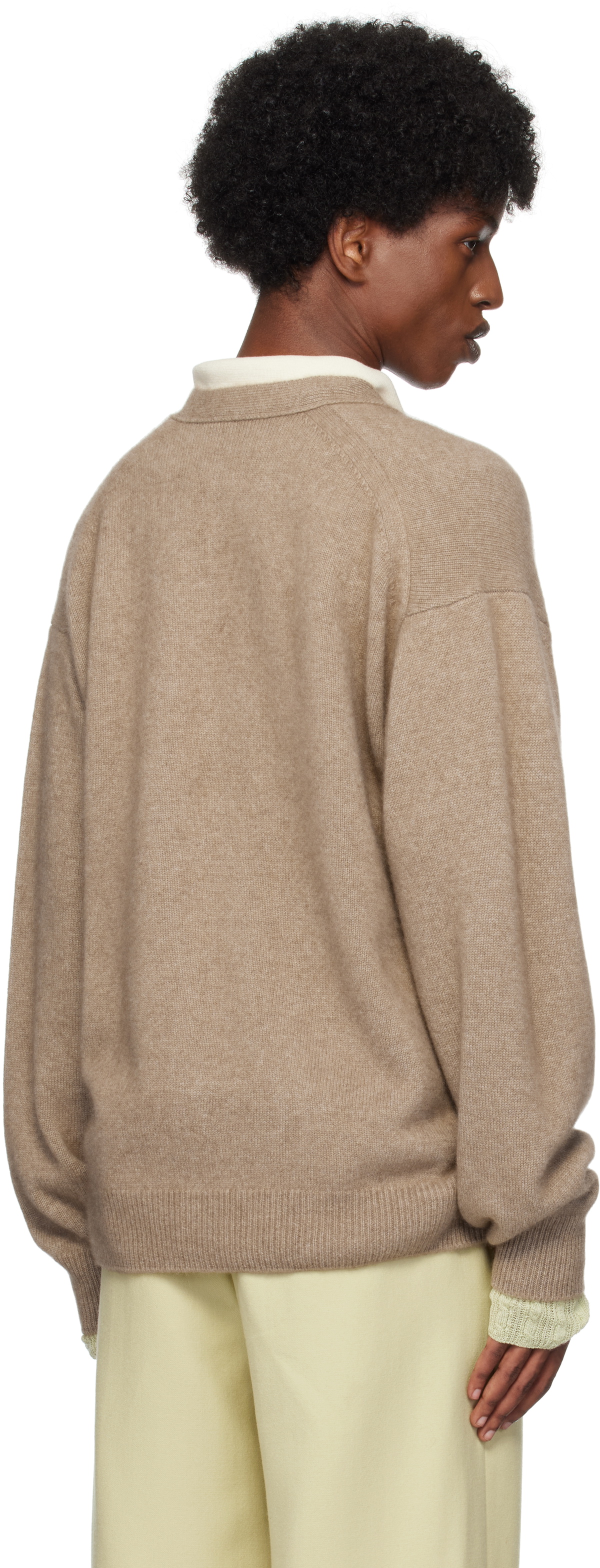 AURALEE Beige Baby Cashmere Knit Cardigan Auralee