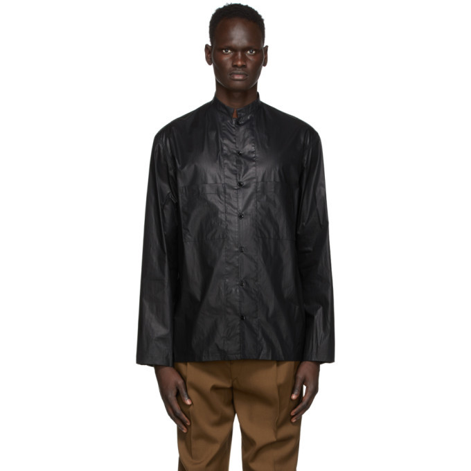 Lemaire Black Chintz Stand Collar Shirt Lemaire