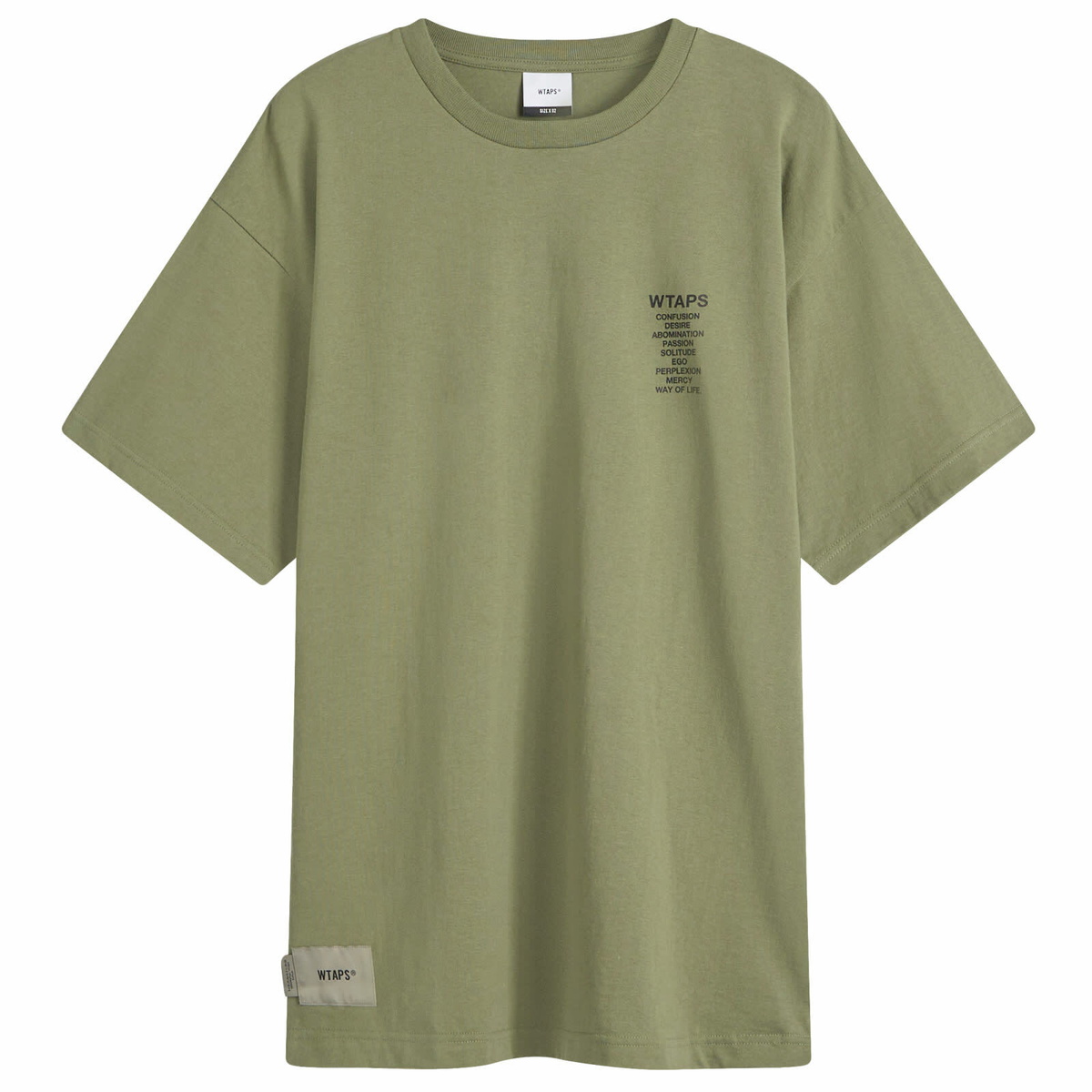 WTAPS Men's Ingredients Spec T-Shirt in Olive Drab WTAPS