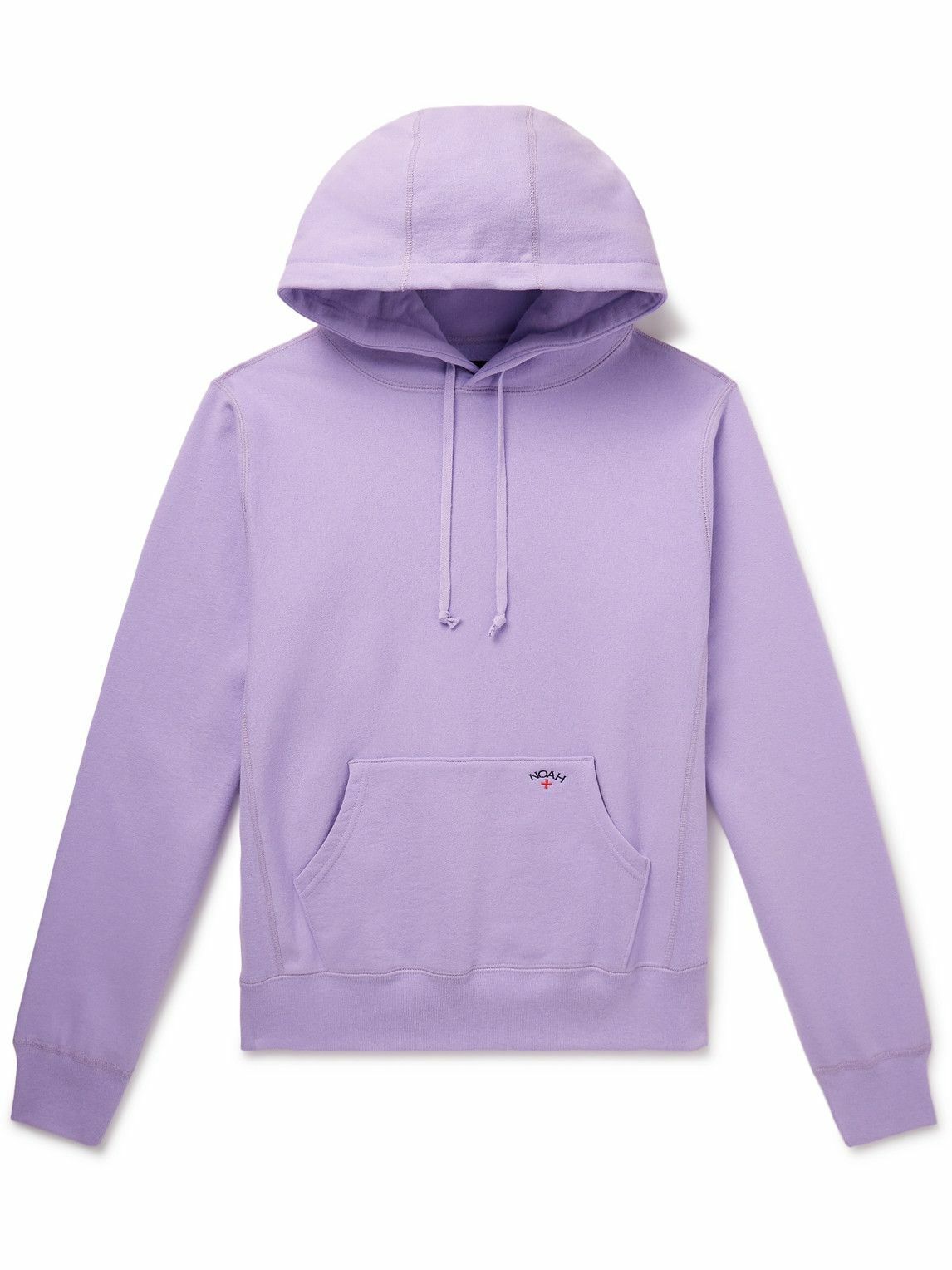 Noah - Logo-Embroidered Cotton-Jersey Hoodie - Purple Noah NYC
