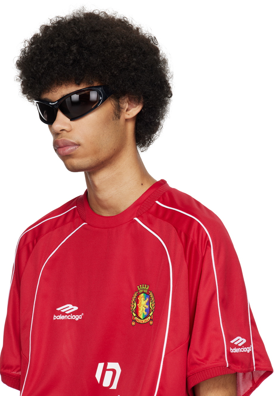 Balenciaga Black Dynamo Rectangle Sunglasses Balenciaga