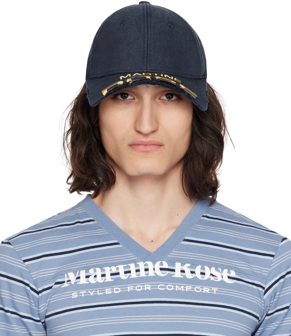Martine Rose Navy Cut Peak Cap Martine Rose