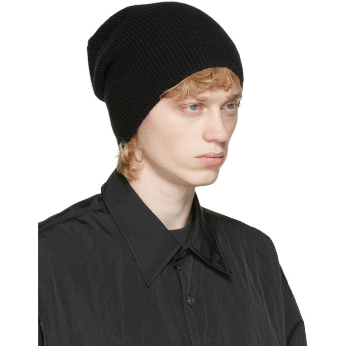 Our Legacy Black Wool Knitted Beanie Our Legacy