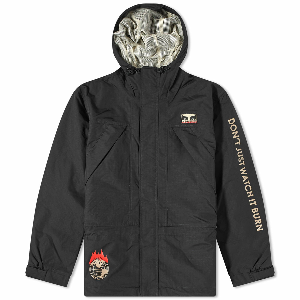 Napapijri Men's x Obey Ripstop Jacket in Black Napapijri