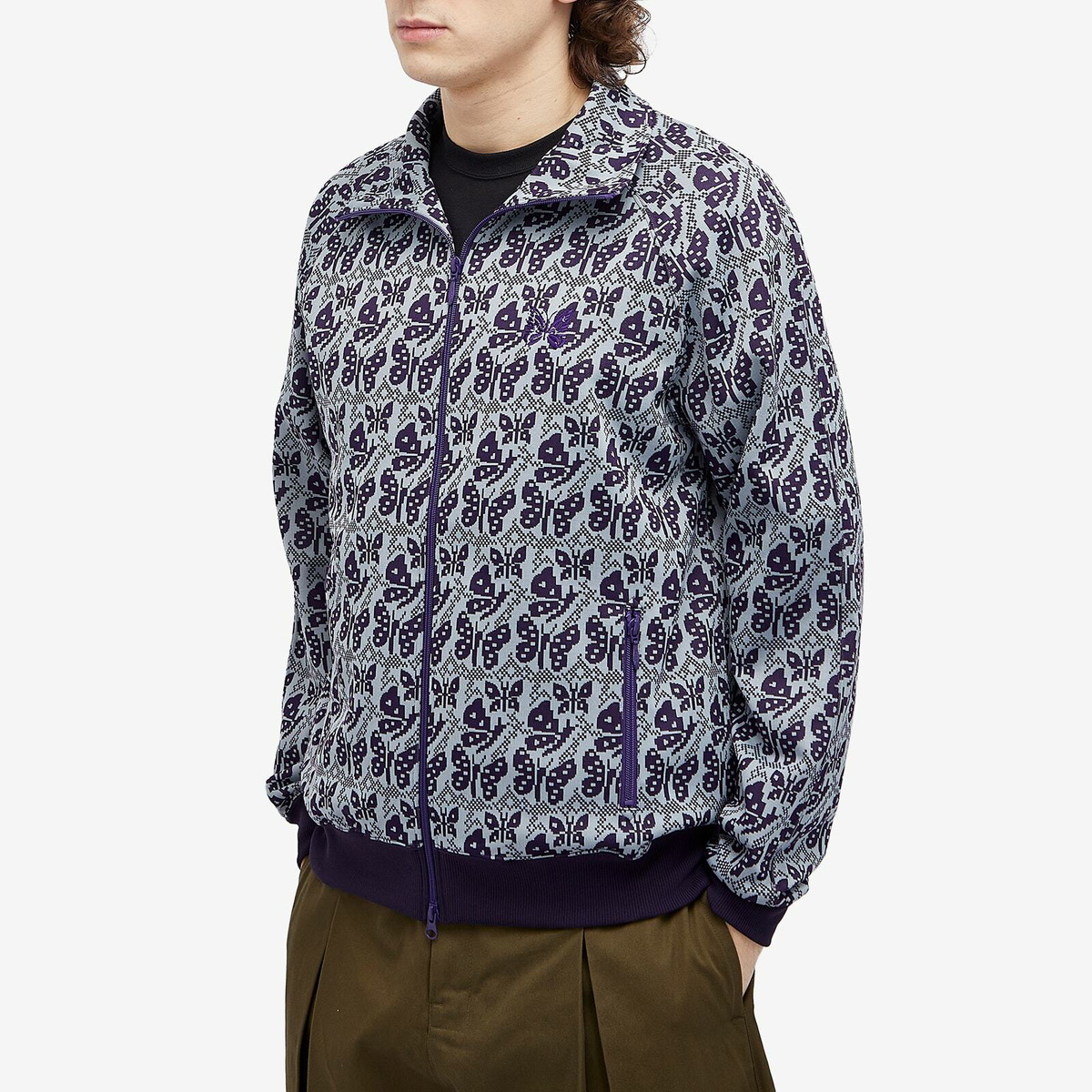 Needles Poly Jacquard Track Jacket in Papillon Needles