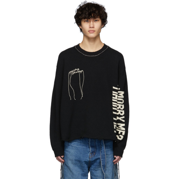 Doublet Black Hidden Message Sweater Doublet
