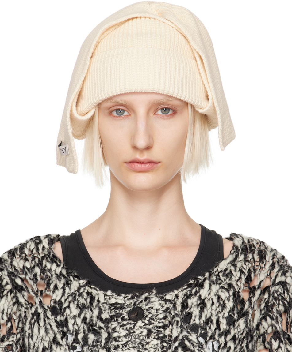 OPEN YY Off-White Scarf Beanie OPEN YY