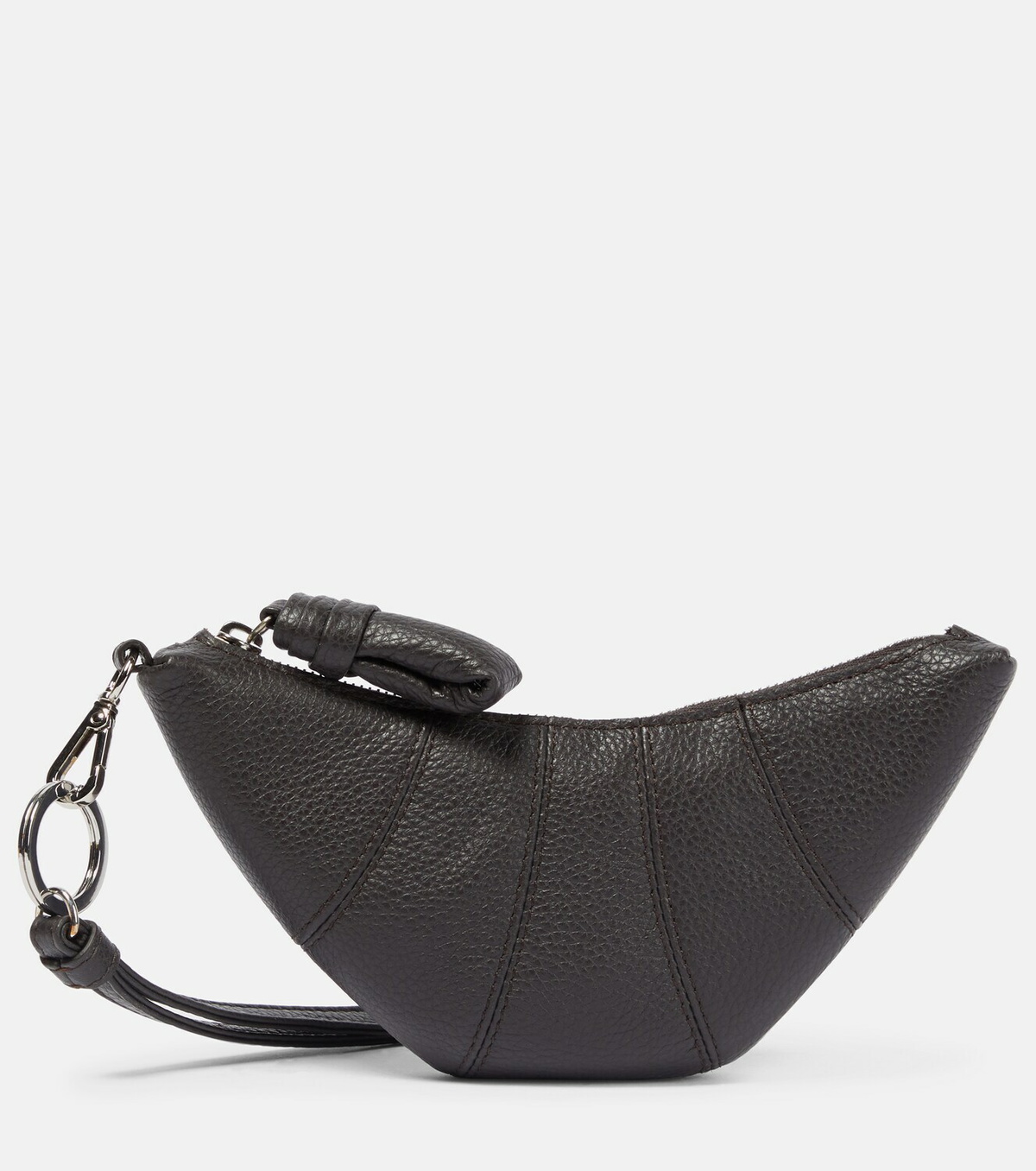 Lemaire Croissant leather coin purse with strap Lemaire
